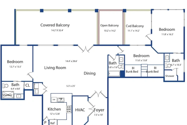 2 Bedrooms Apartment