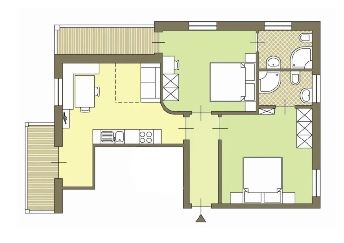 2 Bedrooms Apartment
