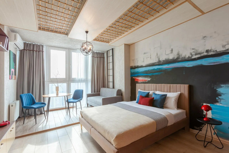 Фотография номера квартиры Апартаменты RentPlaza c панорамным видом на город