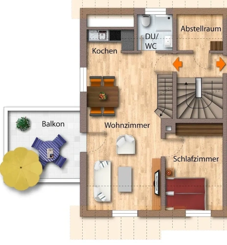 Apartment with balcony