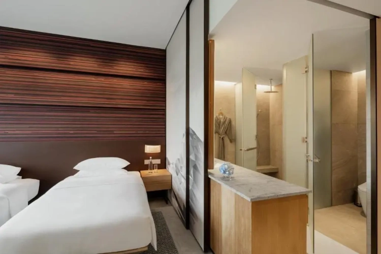 Twin room with hill view
