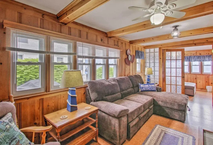 Beachfront Sebago Cottage w/ Deck + Grill!