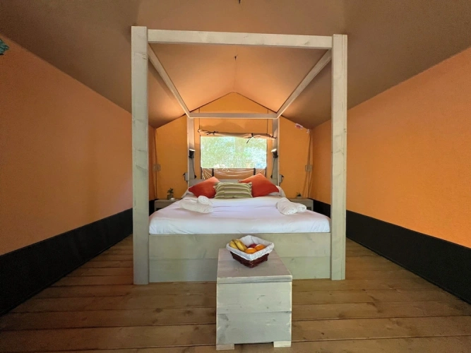 Tent with balcony