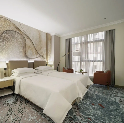 Twin room with city view