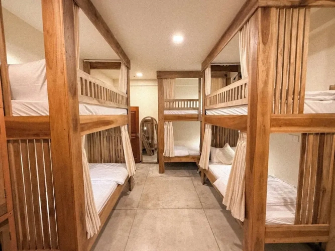Bed in Dorm with balcony