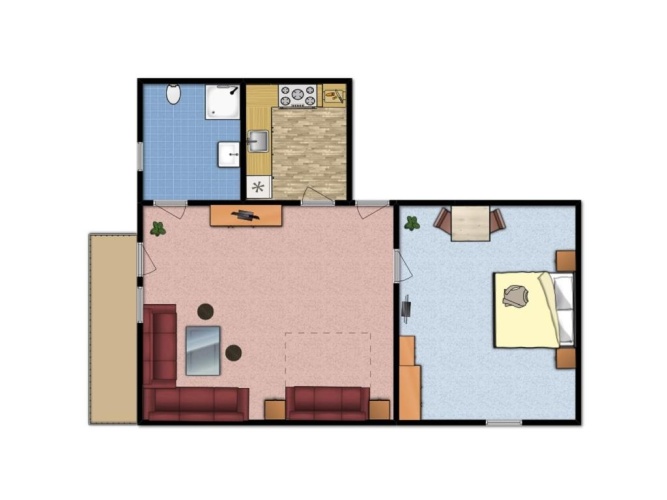 1 Bedroom Double Basement Apartment with balcony