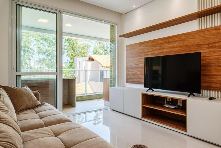 Apt Moderno com varanda a 150m do mar ABC0202