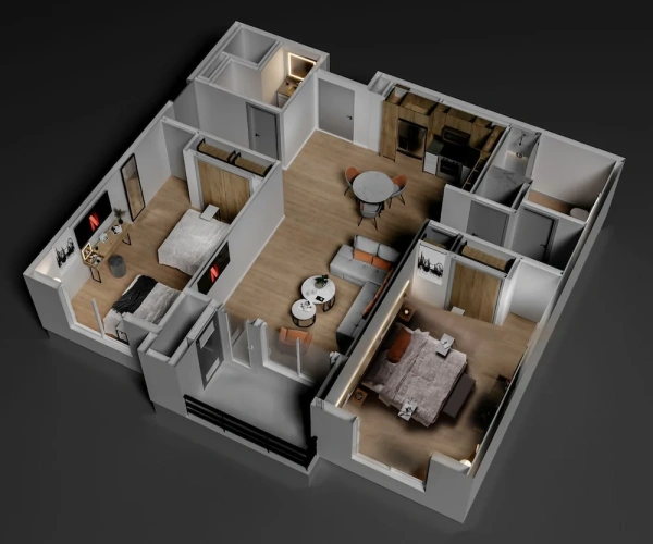 2 Bedrooms Standard Quadruple room
