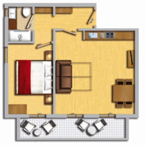 Superior Double room with balcony and with garden view