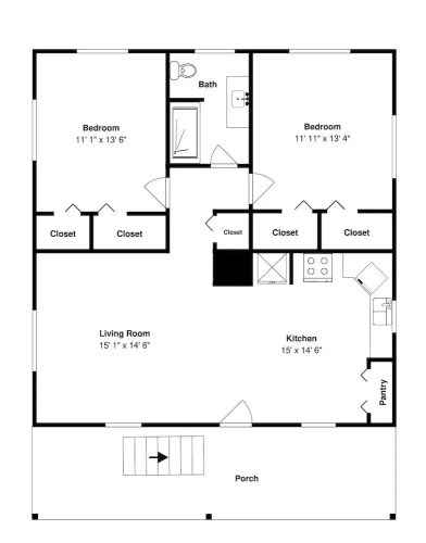 2 Bedrooms Cottage with balcony