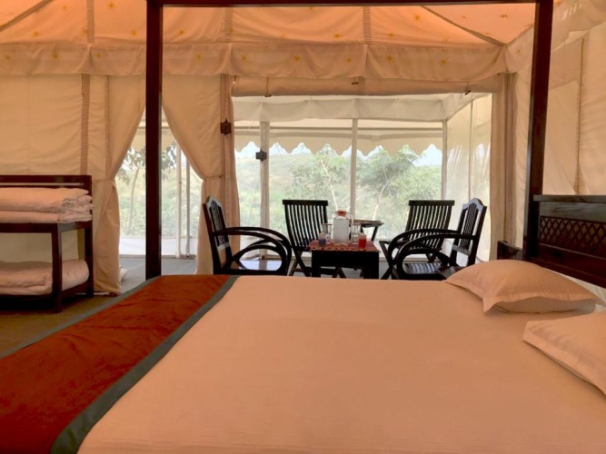Tent with lake view