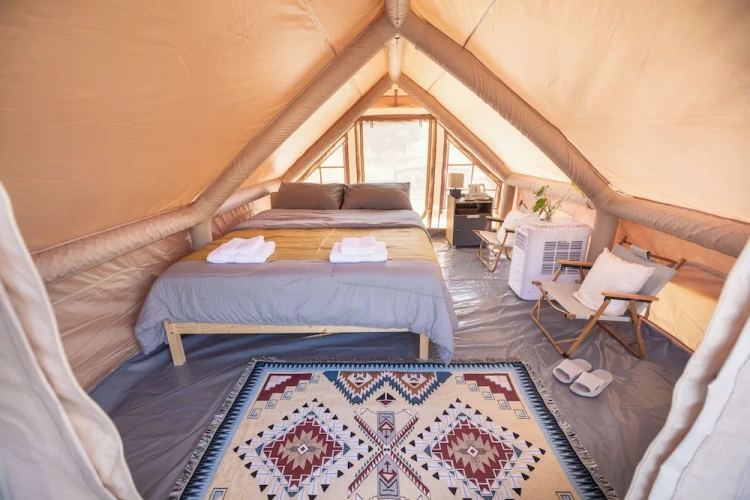 Tent with land view