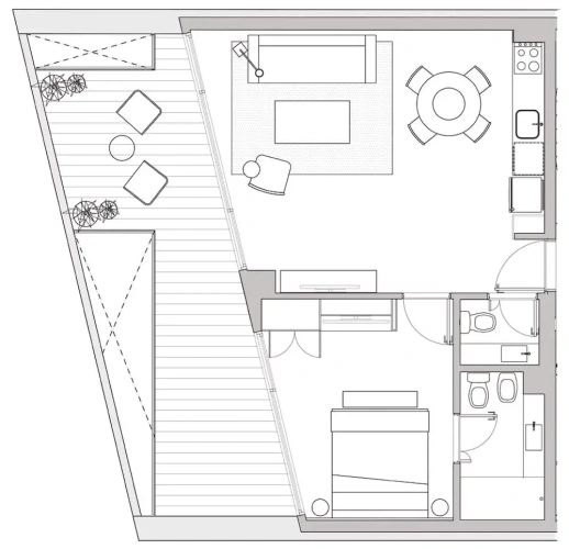 1 Bedroom Deluxe Apartment with balcony