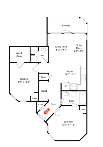 2 Bedrooms Standard room with balcony