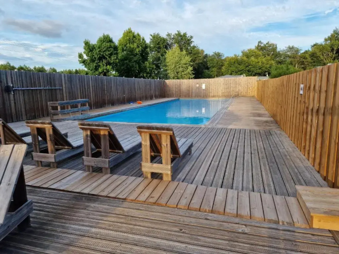 Grand Mobile Home Dans Camping