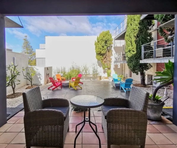 Studio with courtyard view