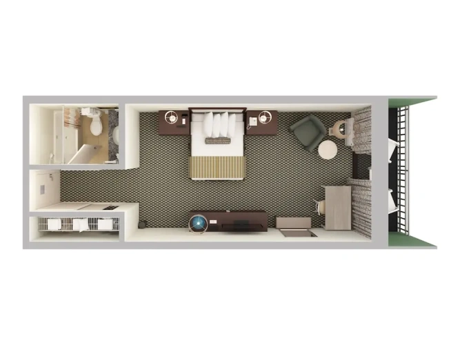 Standard Double room with balcony and with partial ocean view