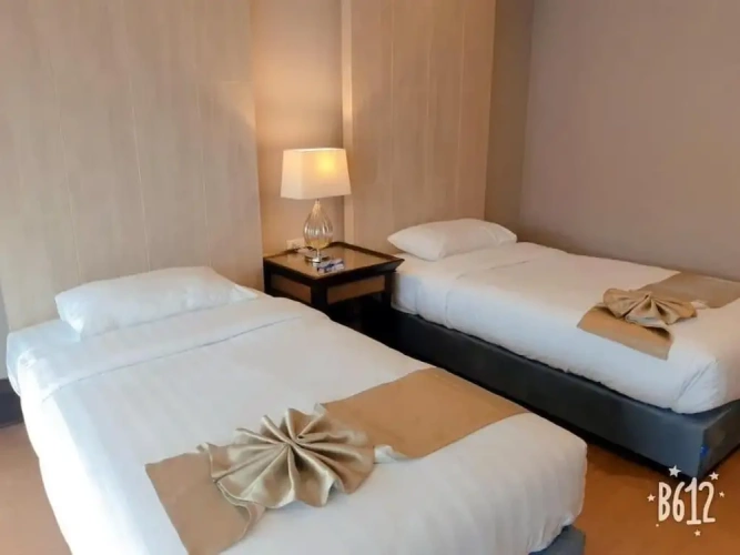 Superior Twin room with balcony and with pool view
