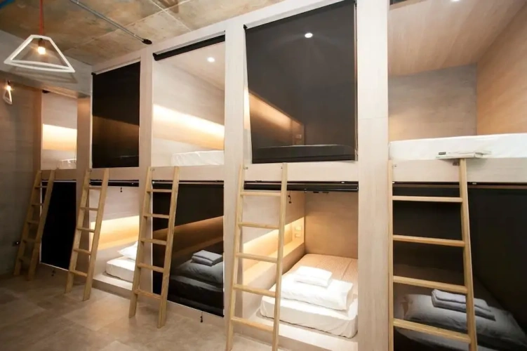 Bed in Dorm with balcony