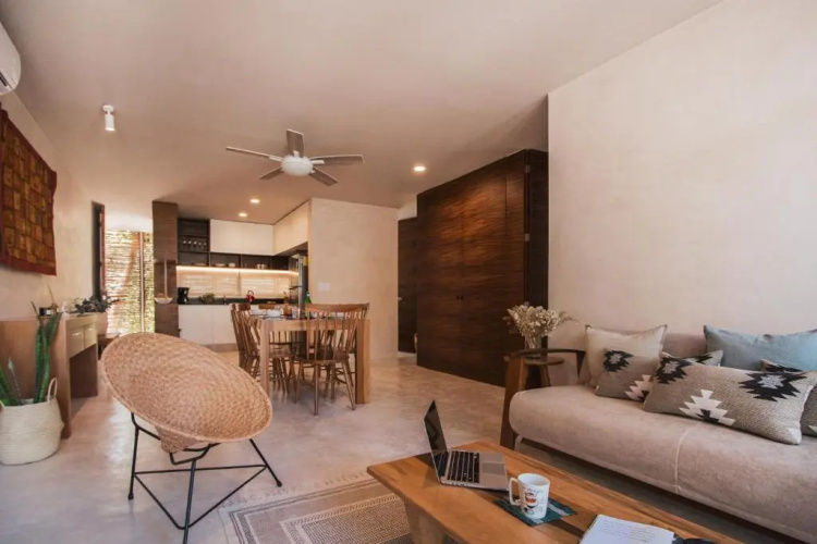 Spacious 2BR apt · Wide balcony w/tub & Yoga deck