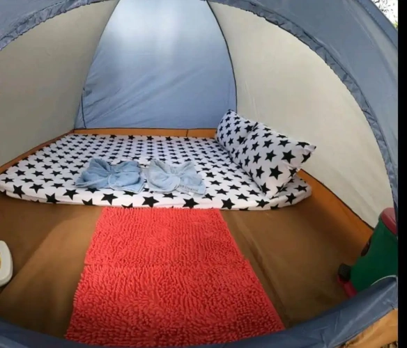 Tent with mountain view