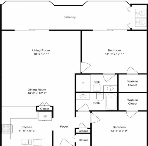 2 Bedrooms Standard room with balcony