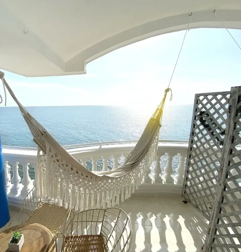 Standard Quadruple room with balcony and with sea view