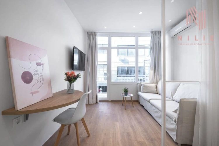 Studio with balcony and with city view