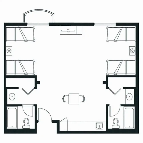 Studio with balcony