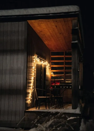 Chalet with balcony