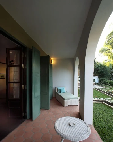 Deluxe Double Basement room with balcony and with garden view