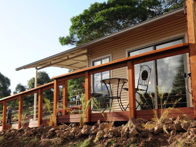 Cottage with balcony and with view