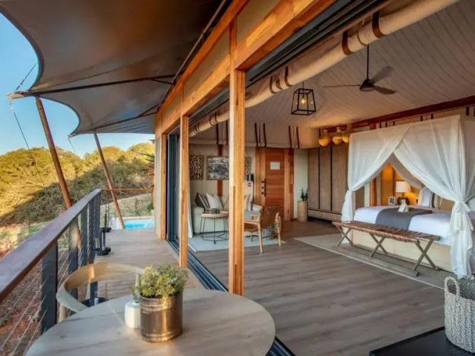 Tent with river view