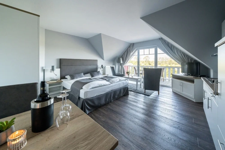 Studio with balcony