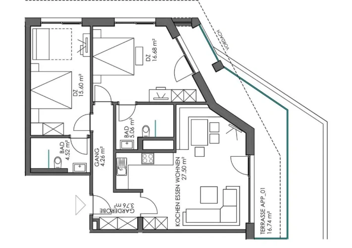 Double Apartment with mountain view