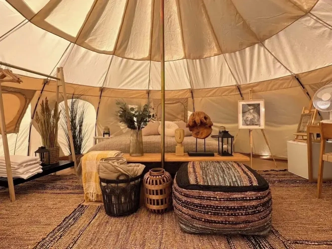 Tent with ocean view