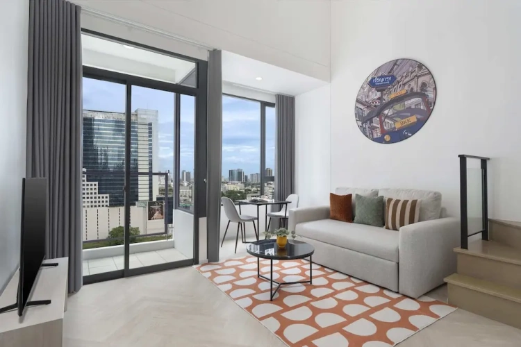 Executive Twin Duplex Studio with balcony and with city view
