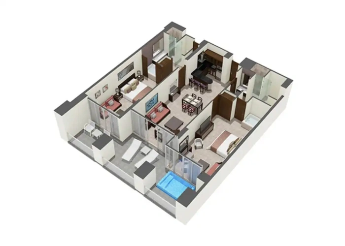 2 Bedrooms Family Suite with balcony