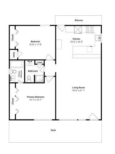 2 Bedrooms Cottage with balcony