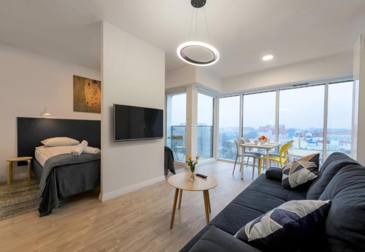 Studio with balcony and with view