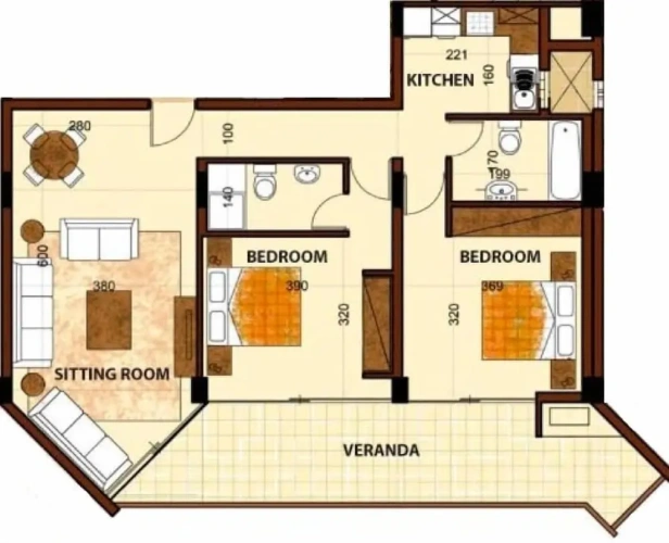1 Bedroom Deluxe Double Apartment with city view