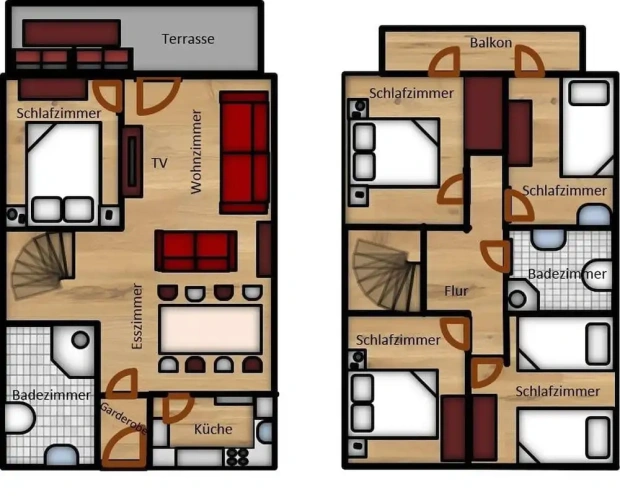 5 Bedrooms Cottage with balcony