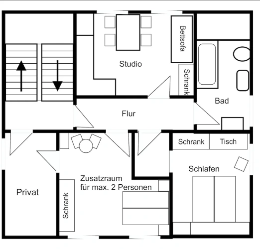 2 Bedrooms Apartment with courtyard view