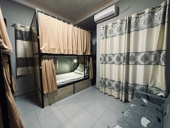 Bed in Dorm (female dorm) with balcony