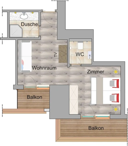 Comfort Double room with balcony and with view