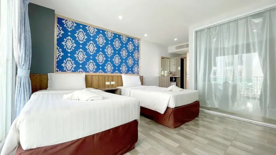 Superior Twin room with balcony and with pool view