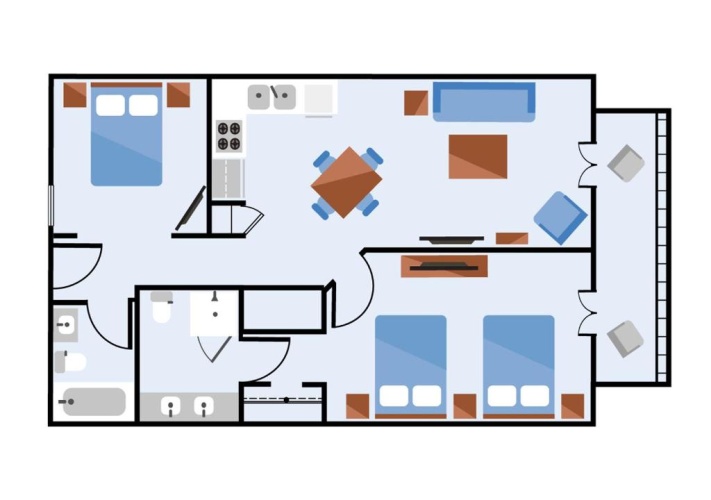 2 Bedrooms Apartment