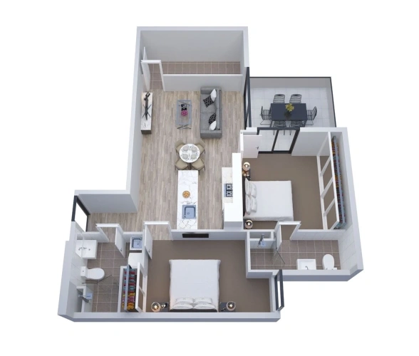 2 Bedrooms Deluxe room with balcony