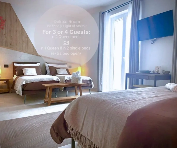Deluxe Double room with balcony and with sea view