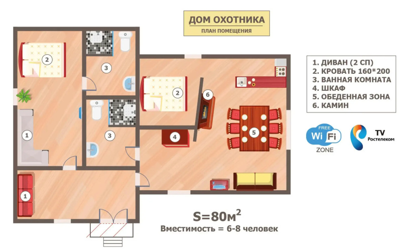 Фотография номера квартиры база отдыха Огни Имандры